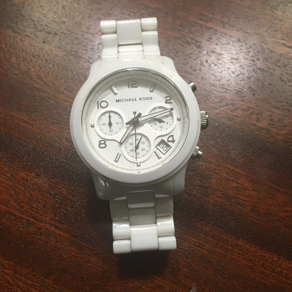 Micheal Kors Ceramic Watch White 450 Mark